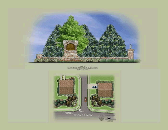 neighborhood entrance design, Johns Creek, ga